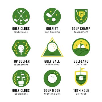 Flat Golf Logo Collection