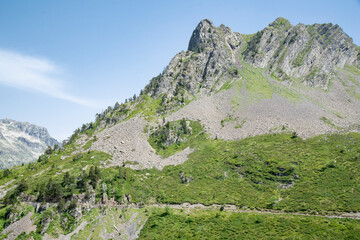 Meadows and mountains festivities in the Portalet mountain pass in the Aragonese Pyrenees bordering the French border