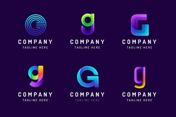 Gradient G Letter Logo Template Collection