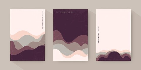 Hand Drawn Abstract Landscape Covers Collection