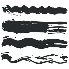 Wave brushes vector set isolated on a white background.