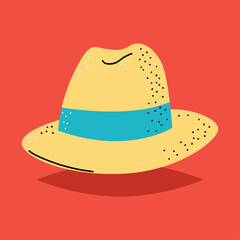 Yellow hat vector cartoon illustration isolated on background.