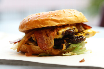 hamburger on a plate