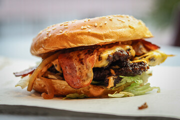 hamburger on a plate