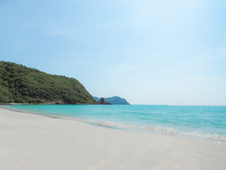 Blue ocean with mountain landscape beautiful natural