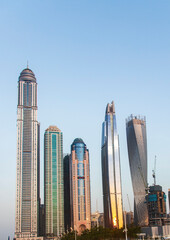 Dubai, UAE - 07.19.2021 View of a towers in Dubai Marina district.Outdoors
