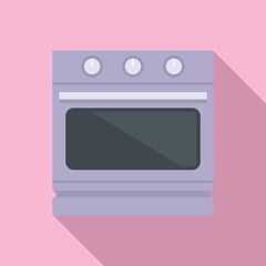 Convection stove icon flat vector. Electric oven