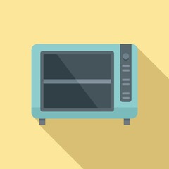 Convection oven timer icon flat vector. Cook stove