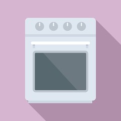 Front convection oven icon flat vector. Electric kitchen stove