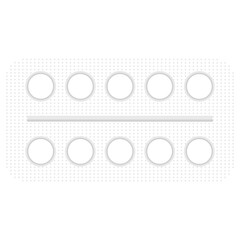 white pills in a palette. Vector illustration