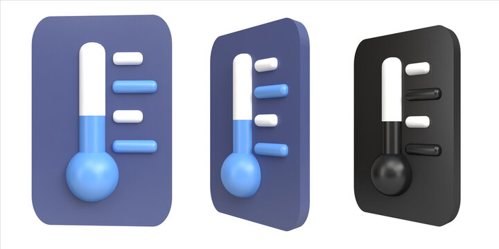 3d icon render illustration medical bar temperature