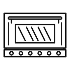 Fire oven icon outline vector. Convection grill stove