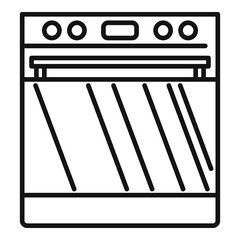 Digital convection oven icon outline vector. Electric grill stove