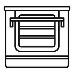 Temperature convection oven icon outline vector. Electric kitchen stove