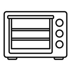 Obraz premium Turbo convection oven icon outline vector. Electric grill stove