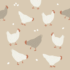 282-Pattern-chickens-eggs - 446252451