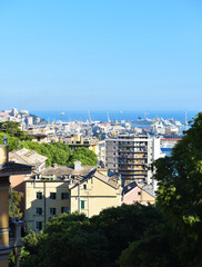 urban foreshortening and the port of Genoa Italy