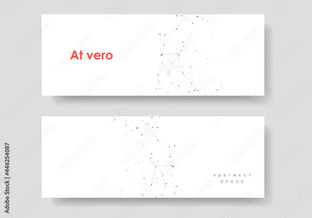 Aufkleber Vector design banner network with connect dots and lines. Abstract technology and medical background