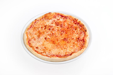 Cheese pizza isolated on white background. Mockup pizza for menu and website. High quality photo