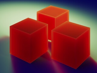 Fototapeta premium Geometric composition of different objects, 3D rendering