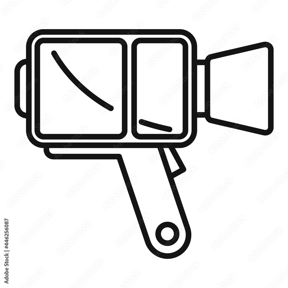 Poster retro handle camera icon outline vector. video camcorder