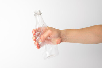 plastic bottle on a white background
