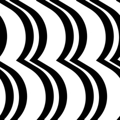 Wavy lines seamless pattern. Angled jagged stripes ornament. Linear waves motif. Curves print. Striped background. Tilted broken line shapes wallpaper. Slanted zigzag stripe figures. Vector artwork.