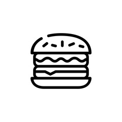 burger vector icon. food and beverage icon outline style. perfect use for icon, logo, illustration, website, and more. icon design line style