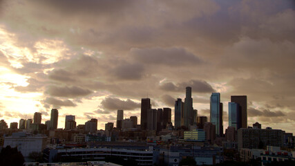 Downtown Los Angeles At Sunset DTLA