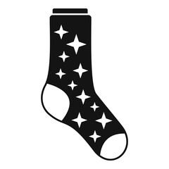 Sock stars icon simple vector. Winter collection