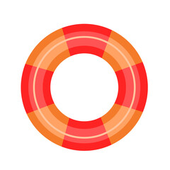 Vector inflatable lifebuoy on a white background