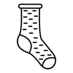 Cute sock icon outline vector. Sport wool item