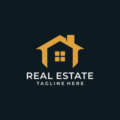 Modern real estate building house logo sign