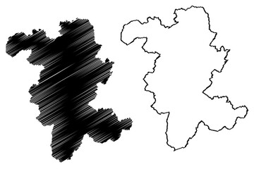 Rheinisch-Bergischer district (Federal Republic of Germany, State of North Rhine-Westphalia, NRW, Cologne region) map vector illustration, scribble sketch Rheinisch Bergischer Kreis map
