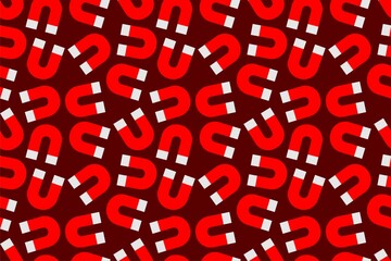 red magnet repeat seamless pattern doodle cartoon style wallpaper background vector illustration
