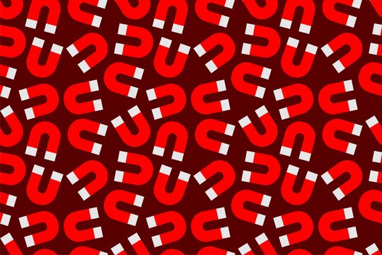 red magnet repeat seamless pattern doodle cartoon style wallpaper background vector illustration