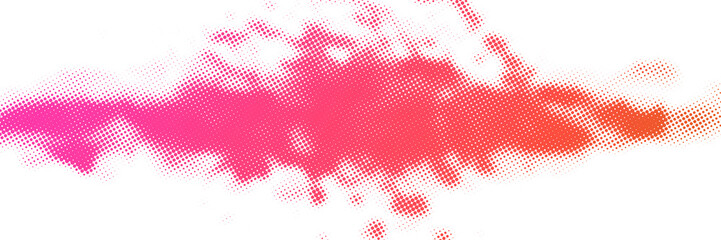 Abstract crimson halftone dotted stain.