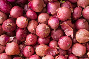 Organic onions in the traditional Colombian market - Allium cepa