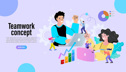 Fototapeta premium Online work from home meeting. Vector Illustrations flat design concept video conference. employee talk on video call with diverse colleagues. self quarantine in COVID-19 pandemic concept.