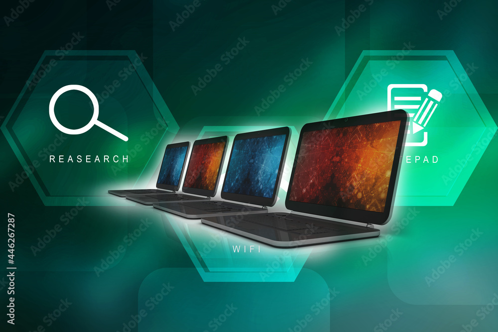 Poster 3d rendering technology Computer network