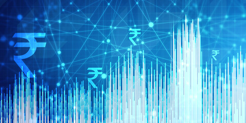 2d rendering Stock market online business concept. business Graph 
