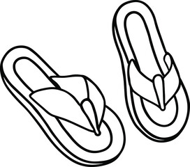 Beautiful pattern with coloring beach sneakers on white background. Exotic beach landscape. Sea landscape. Vector set.