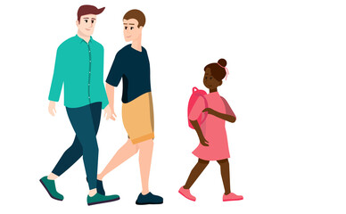 A loving gay couple are raising a child together.LGBT. Equality