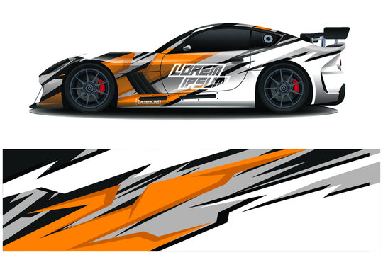 Sport Car Decal Wrap Design Vector