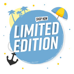 Limited Edition, promo poster, online shopping banner design template, vector illustration