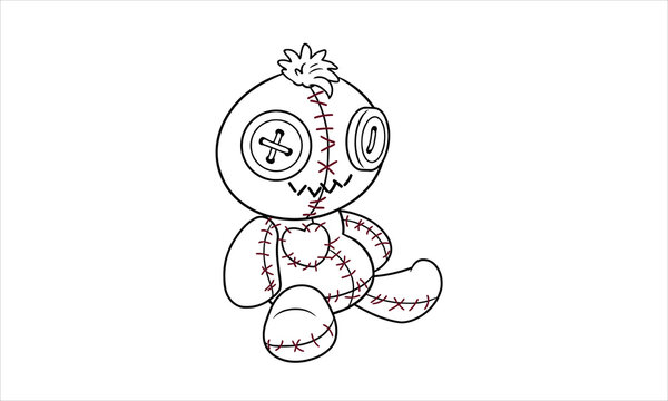 Voodoo Doll Coloring Page 