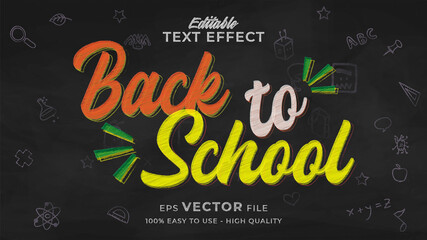 back to school text effect editable chalkboard text style