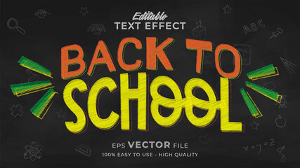 back to school text effect editable chalkboard text style