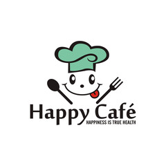 happy cafe logo vector illustration - your mascot brand 