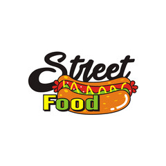 hotdog street food logo vector illustration